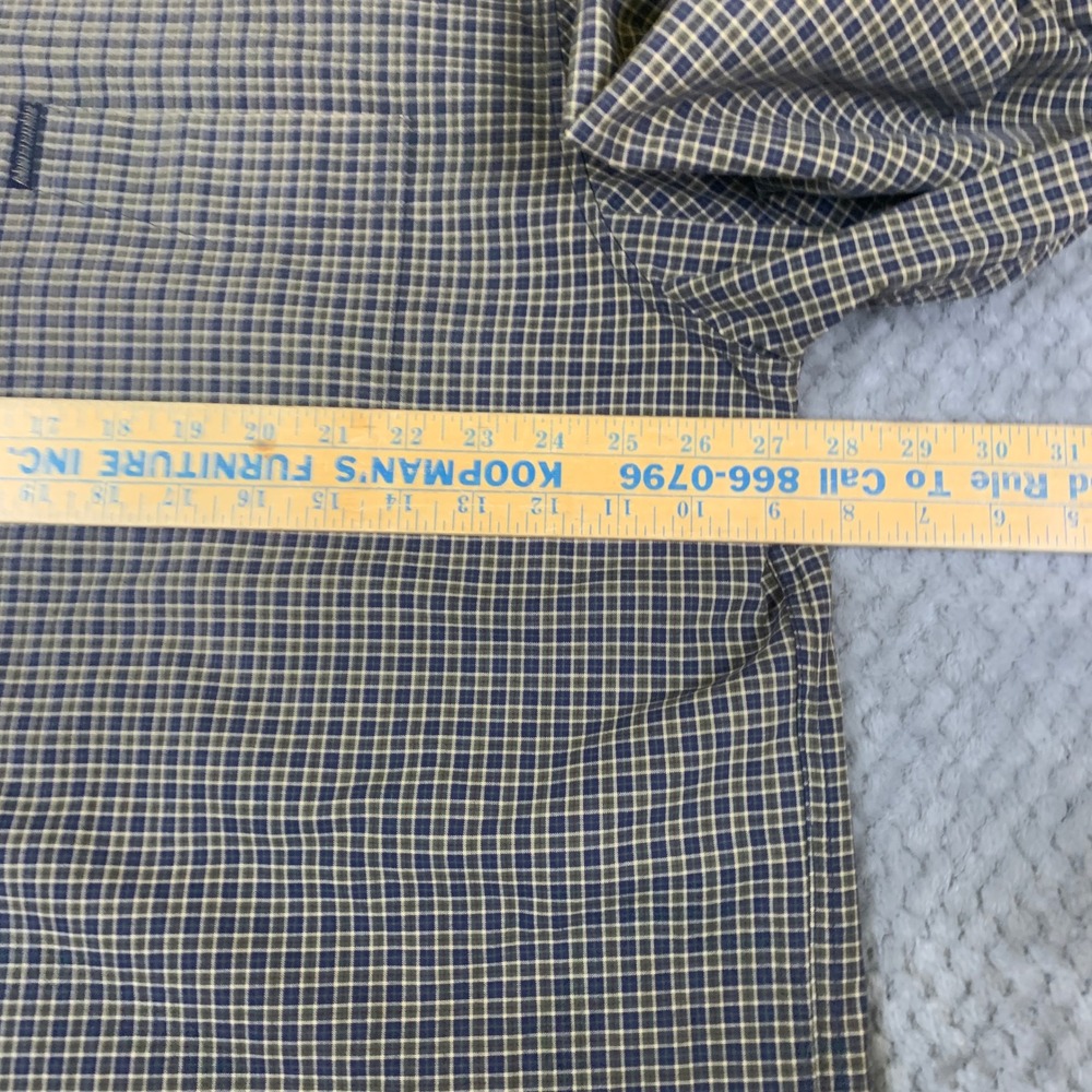 Abercrombie & Fitch Shirt Mens XL Blue Tan Plaid Cotton Button Down Y2K - Picture 5 of 7